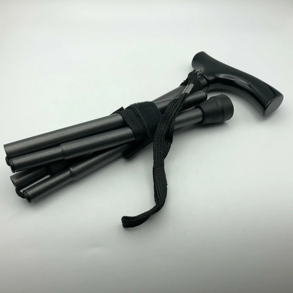 EZ2CARE Folding Cane Metallic Black Pouch Original Box Owners Manual - Image 4 of 4