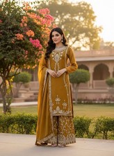 Latest New Heavy Silk Kurta Palazzo With Dupatta For Women And Girls