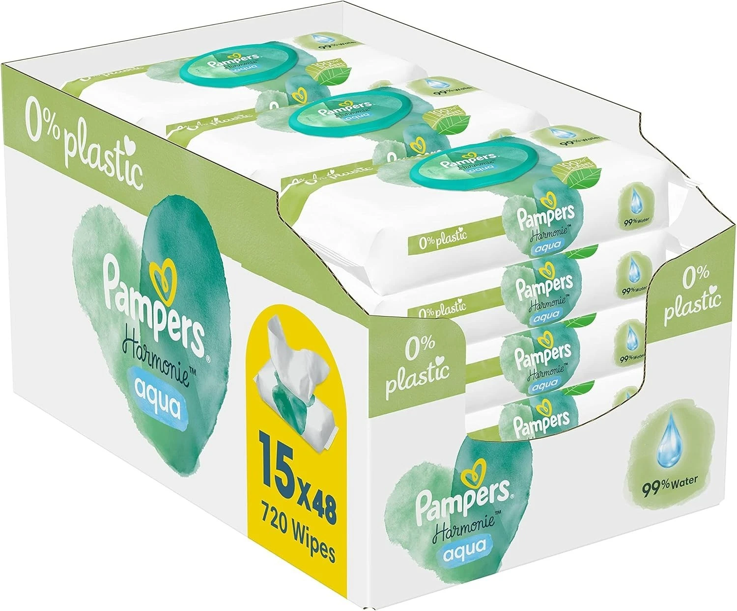 Pampers Aqua Harmonie Baby Wipes 0%,672 Wipes 15 Packs 48 Wipes
Opens in a new window or tab