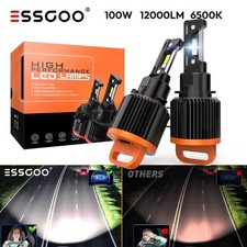 Paar H15 Auto Halogen 100W LED Scheinwerfer 12000LM 6500K Wei Zulassung Lampe