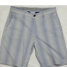 Tommy Bahama Short Mens 32 Grey Blue Striped Excellent Performance Nylon Stretch