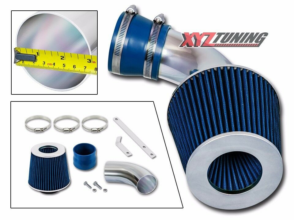 3" BLUE Short Ram Air Intake Kit +Filter For 1996-1999 LeSabre Park Ave 3.8L V6