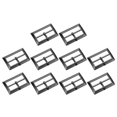 10Pcs Belt Buckle, 0.79'' Metallic Grey Rectangular Buckles