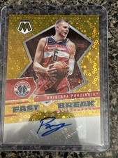 2021-22 Prizm Fast Break Kristaps Porzingis Gold  Disco Prizm Auto 10/10 FBA-KPZ