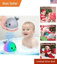 Toddler Bath Time Whale Sprinkler Toy - Rechargeable  Light-Up Fun for Ages 1-3