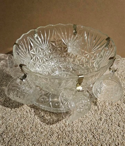 Crystal Punch Bowl Set