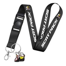 Dodge Scat-Pack Die-Cut Metal Key Chain with Printed Logo Lanyard