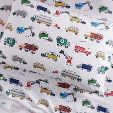Best Seller Pottery Barn Busy Trucks Organic Cotton Sheet Set Twin