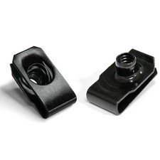  1032 U Clip On Nut, Black Extruded U Nuts Clip Carbon Steel, 25 Pcs U Fasten...