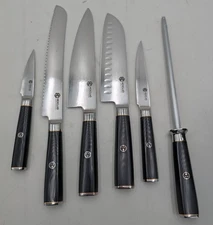 HexClad Master Series 6-Piece Knife Block Set 67-Layer Japanese Damascus Steel