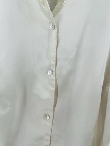 Investments Blouse Womens Plus Size 22W Ivory Fairy Ruffle Neck Satin Q1019 - Picture 7 of 11