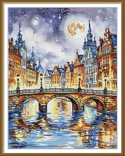 Creative Сross Stitch Embroidery Kit "Night city lights" Nova Sloboda