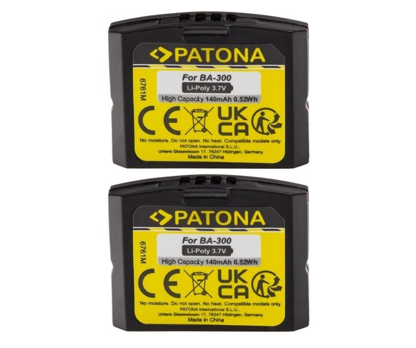 2 X Patona Akku FüR Sennheiser BA300 / / Rs 4200 / Set 830 Tv / Set 840 Tv-image