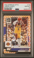 2022-23 PANINI DONRUSS OPTIC #116 LeBRON JAMES BASKETBALL PSA 10 EMOJI LAKERS