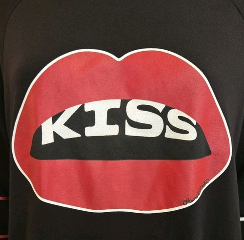 Lauren Moshi Noleta KISS Lip Black Ultra Soft L/S MED Pullover Made in USA EUC - Picture 4 of 13