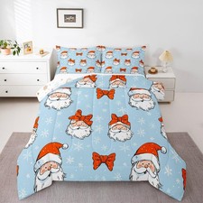 Santa Claus Bedding Set Twin Size Merry Christmas Comforter Set for Boys Girl...