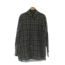 DAKS Men's Long Sleeve Check Cotton Shirt Black Gray Size OS Used