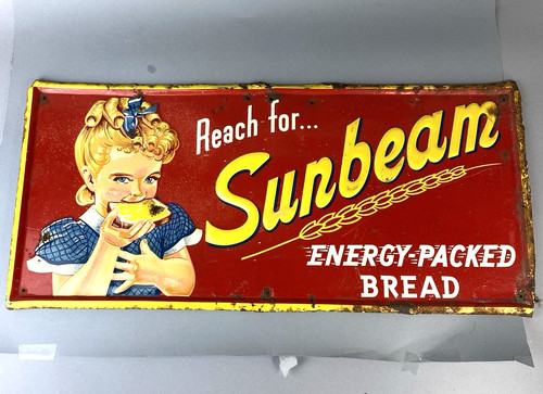 Reach For Smith's Sunbeam Energy Packed Bread Metal Sign Original 25" A-M Sign