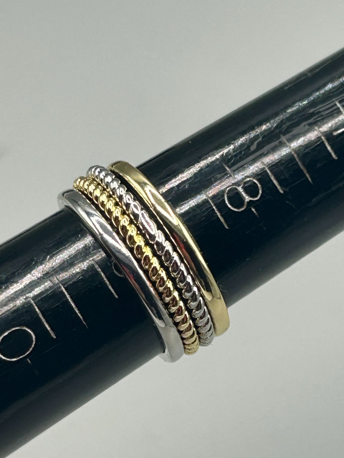 Stackable Rings Simple Bands Size 9 Silver And Go… - image 7