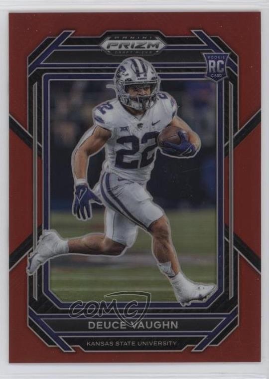 2023 Panini Prizm Draft Picks Red Prizm /299 Deuce Vaughn #126 Rookie RC