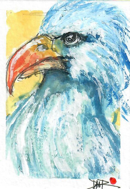 Aceo "'Talon" Chick Free Shipping 100% Charity Triangle Beagel Rescue NC