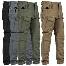 Mens Outdoor Hiking Work Pants Waterproof Tactical Trousers Thermal Fleece Warm@
