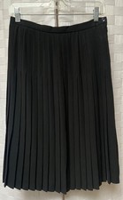VTG Ralph Lauren Green Label Classic Pleated Black Midi Skirt Size 6