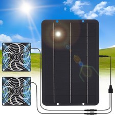 Solar Powered Fan Kit 12V Solar Panel Waterproof DC Exhaust Fan for Chicken Coop