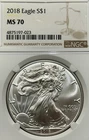 2018 Silver American Eagle NGC MS 70