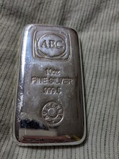 10oz ABC BULLION INGOT BAR POURED MELBOURNE 2020 TEN OUNCE AG 999.5 SILVER