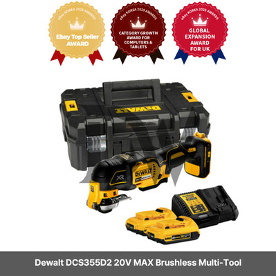 Dewalt DCS355D2 20V MAX Brushless Multitool / 2 Akkus + Ladegerät + Koffer