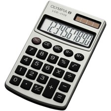 Image of Olympia 941901000 Lcd 1110 Pocket Calculator Silver 10 Digits Solar Battery