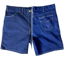 Nobrand USA Made Mens Vtg Denim Jean Shorts size 38 True Fit Dark Wash Jorts