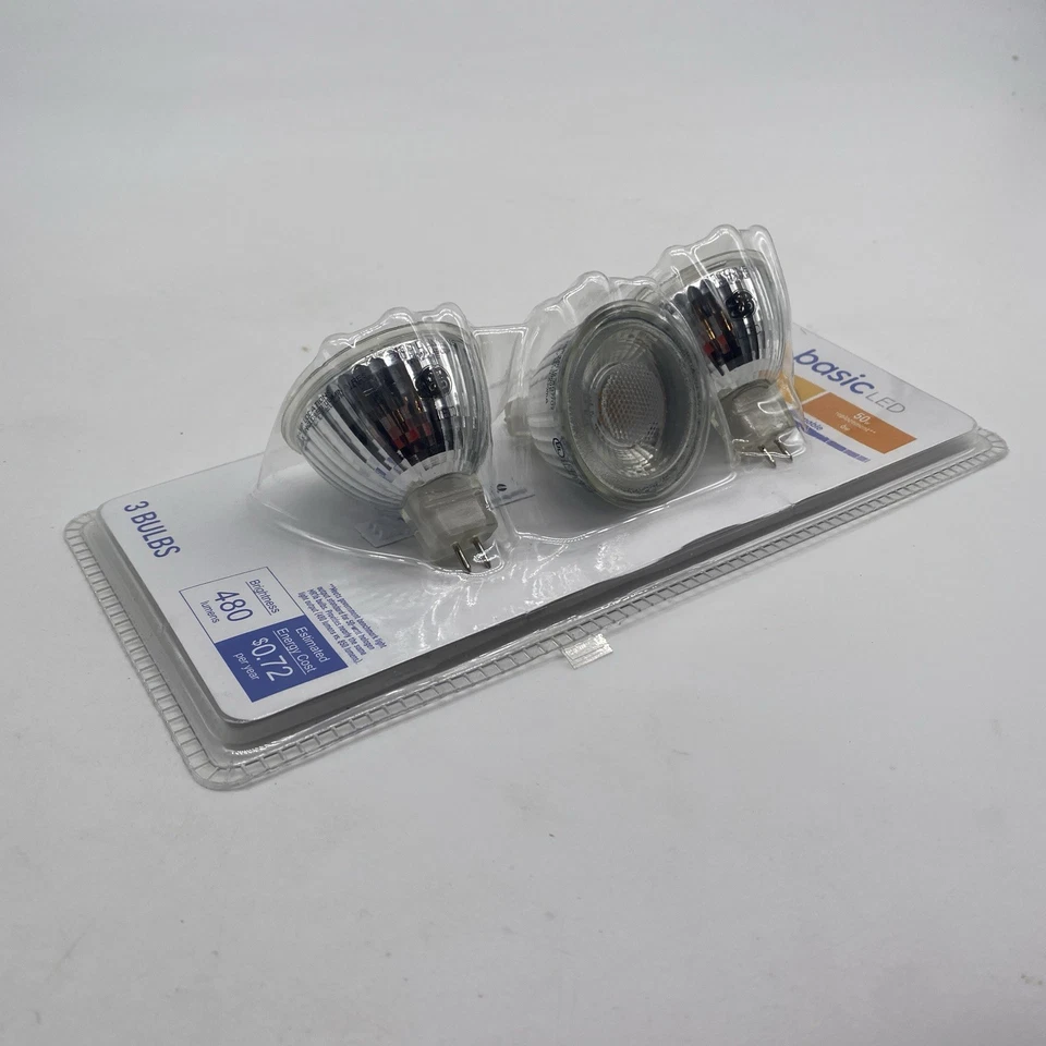 3-Pack GE Basic Indoor Flood 480 Lumens MR16 GU10 Base 12Volt Light Bulbs LB6 - Image 3 of 4
