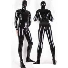 100% Latex Rubber Gummi Catsuit Fullbody Tights Classic Bodysuit 0.4mm S-XXL