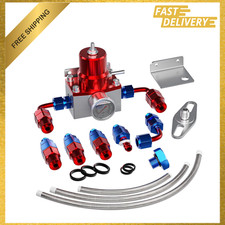 Fuel Pressure Regulator Kit With Bypass Return 0-100 Psi Gauge Aluminum Fuel Pressure Regulator Kit With Bypass Return 0-100 Psi Gauge Aluminum