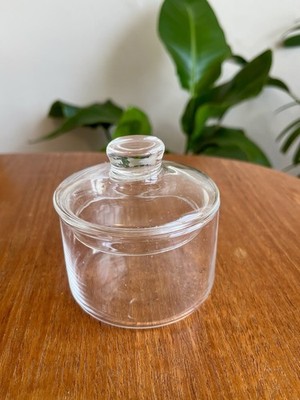 Vintage Borrocilit Glas Zuckerdose mit Deckel