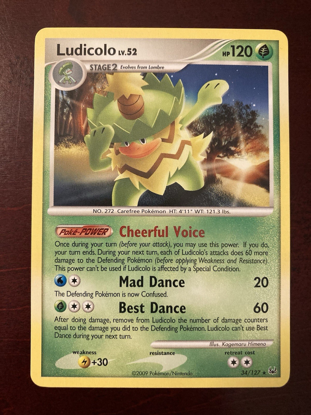 Ludicolo LV.52 34/127 Platinum Regular Rare Pokémon TCG Card Near Mint NM