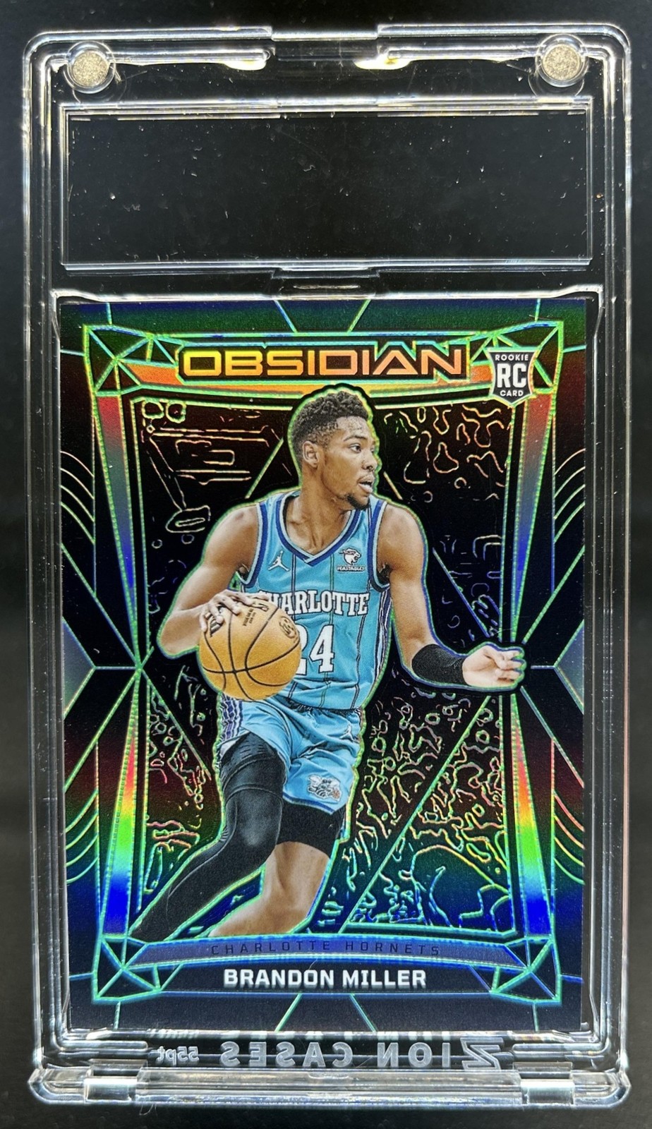 2023-24 Panini Obsidian Brandon Miller RC Electric Etch Green Flood #/25 Hornets