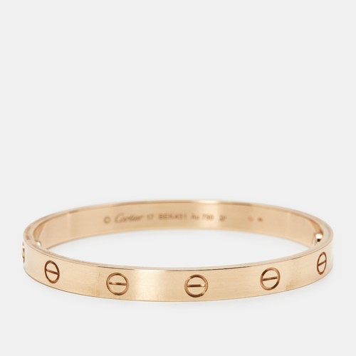 Cartier Love 18k Rose Gold Classic Model Bracelet 17 - Picture 2 of 6