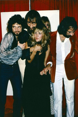 Steve Nicks and band clowning before cameras 1970's classic 24x36 Poster