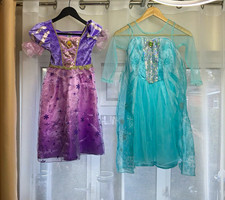 H&M 2-Pack Disney Princess Dress Costumes Rapunzel 3-4 & Elsa Girls 6-8 Years