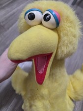 Vintage Sesame Street Talking Big Bird Plush - Pull String Works - 1980s Doll