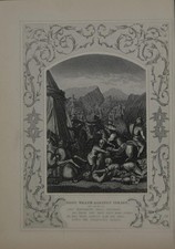 Antique Religious Art God s Wrath Against Israel 1860 Christianity History