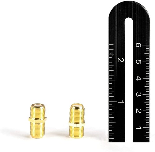 Adaptador de extensión de cable coaxial - Paquete de 100 - TV por cable satelital dorado F-Pin - Imagen 8 de 9
