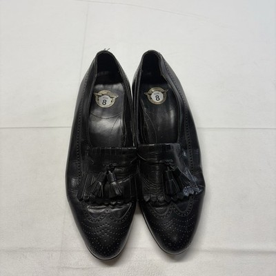 Mens Florsheim Black Leather Slip On Dress Shoes Men s Size 8 EEE