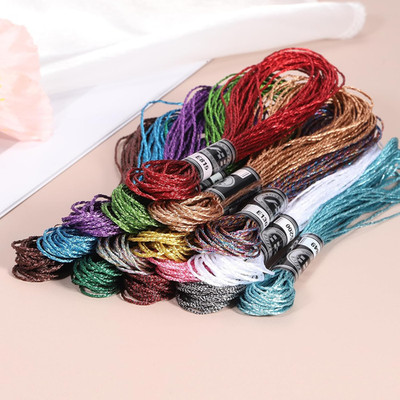 12 Skeins Embroidery Floss, Metallic Embroidery Thread Nylon Threads Bracelet...