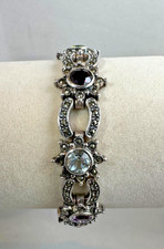 Vintage 925 Silver Multi Gemstone Bracelet 7....