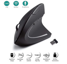 Vertical Mouse Ergonomic 2.4GHz Wireless Optical Mice 3 Adjustable DPI 1600