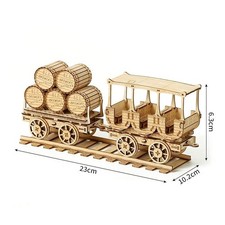 Laser Cut 3D Wood Puzzle Kit - Wine Truck Model DIY No Glue Gift for Men Adults